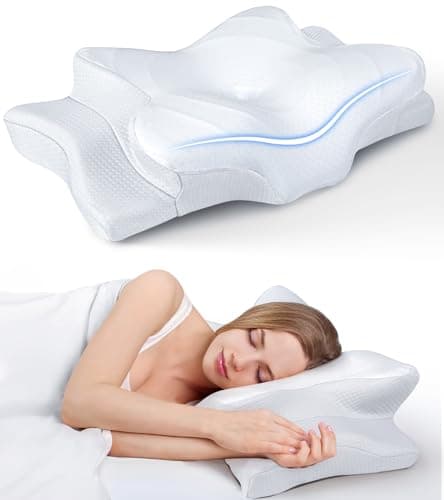 Ultra Pain Relief Cooling Pillow for Neck Support, Adjustable Cervical Pillow Cozy Sleeping, Odorless Ergonomic Contour Memory Foam Pillows, Orthopedic Bed Pillow for Side Back Stomach Sleeper image