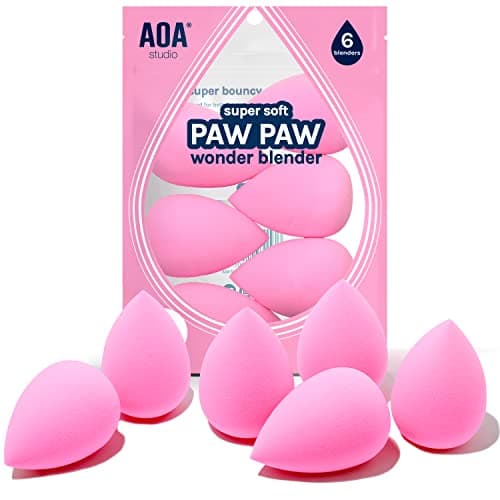 AOA Studio Collection makeup Sponge Set Latex Free and High-definition Set of 6 makeup Wonder blender For Powder Cream and Liquid, Super Soft Wonder Beauty Cosmetic image