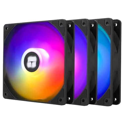 Thermalright TL-C12C-S X3 CPU Fan 120mm ARGB Case Cooler Fan, 4pin PWM Silent Computer with S-FDB Bearing Included, up to 1550RPM Cooling Fan（3 Quantities） image