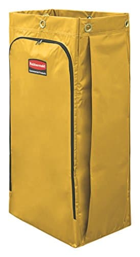 Rubbermaid Commercial High Capacity Vinyl Janitorial Cleaning Cart Bag, Waste/Trash/Laundry/Linen Collection for Restaurant/Café/Office/School/Motel/Facility, 34 Gallon, Yellow image