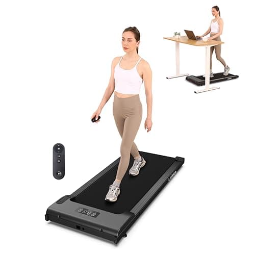 Lichico Walking Pad Under Desk Treadmill, Portable Small Treadmills for Home and Office, 2.5HP Super Quiet Brushless Motorized Walking Jogging Running Machine with Remote Control image