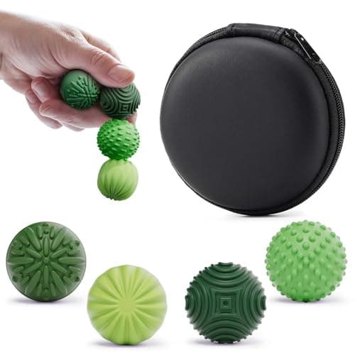 Silicone Magnetic Balls Fidget Toys for Adults & Teens,4PCS Stress Relief Sensory Toys for Autism ADHD Anxiety,Fun Textures Gadgets,Office Desk Toy,Stocking Stuffers for Women Men Teen Gift image