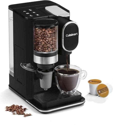 Cuisinart Single Serve Coffee Maker + Coffee Grinder, 48-Ounce Removable Reservoir, Black, DGB-2 image