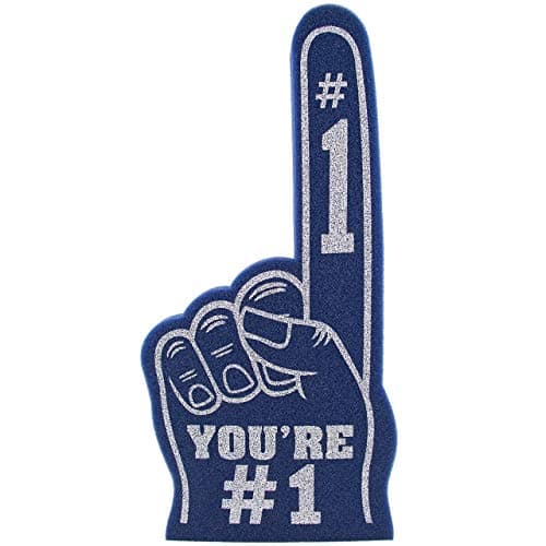 Giant Foam Finger 18 Inch- You're Number 1 Foam Hand for All Occasions - Cheerleading for Sports - Exciting Vibrant Colors use as Celebration Pom Poms- Great for Sports Events Games School Business image