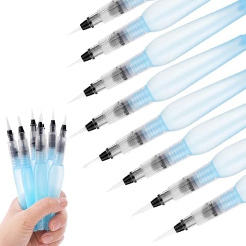 Prasacco 8-Piece Watercolour Brush Pens - Refillable Water Brush Pens for Watercolor Painting image