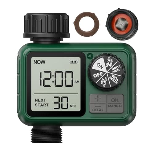 Sprinkler Timer, XinFuture Water Timer, Programmable Garden Hose Timer with Rain Delay, Manual& Automatic Watering System, Waterproof Digital Irrigation Controller Watering Lawn Evenly&Efficiently image