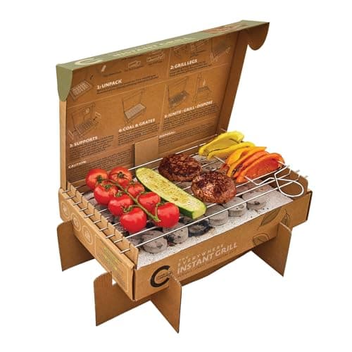Charcoal Companion Everywhere Instant Grill | Portable & Disposable Charcoal BBQ | Eco Friendly, Biodegradable & Recyclable | Aluminum grates, Quick light, Burn up to 500F | for Camping & Tailgating image