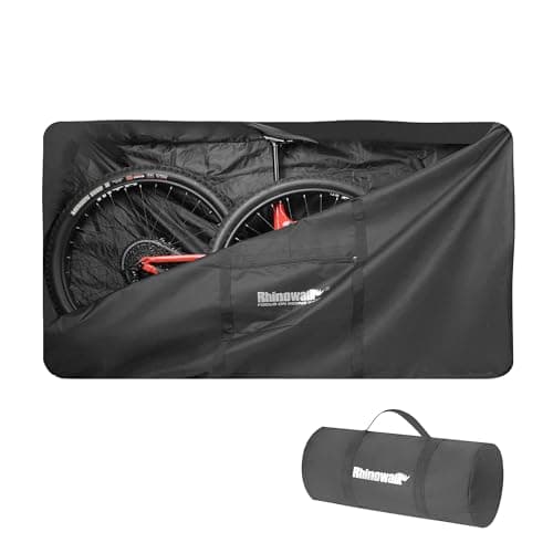 Rhinowalk Bike Transport Bag for 29 Inch Wheel Size Mountain Road Bikes - Waterproof Bicycle Travel Case Foldable Carrier Bag for Train Air Travel (29inch-Black) image