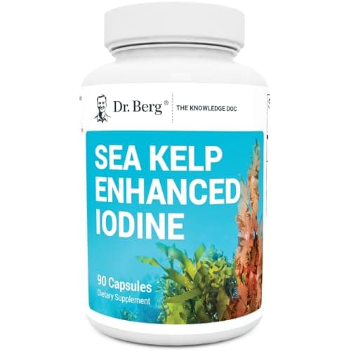 Dr. Berg Sea Kelp Enhanced Iodine - 200 mcg of Premium Iodine - Seaweed Blend Includes Klamath Blue-Green Algae & Sea Kelp - 90 Capsules image