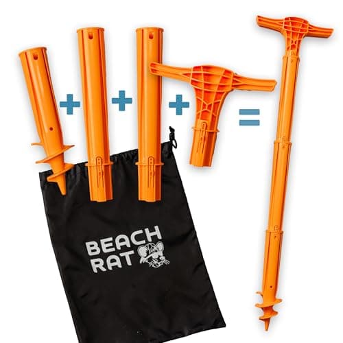 Beach Rat Force Anchor & Storage Bag - 4ft Jet Ski Anchor/Boat Anchor/Kayak Anchor for Shallow Water and Sandbar - High Strength and Compact Plastic Pole Boat Accessory - Sand Bar Anchor Kit Case image