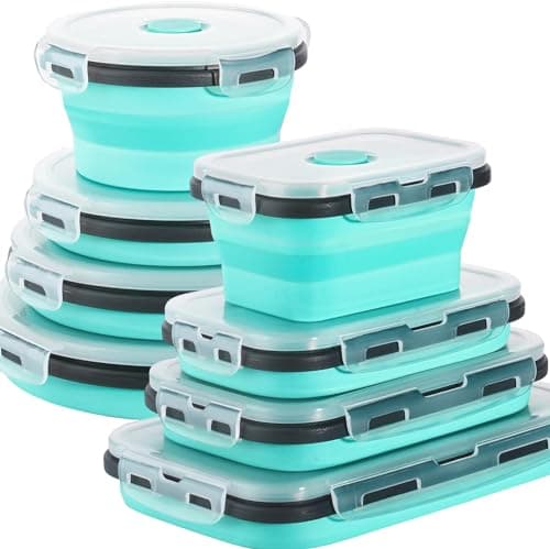 8 Pack Collapsible Food Storage Containers With Lids, Collapsible Storage Containers Sets image