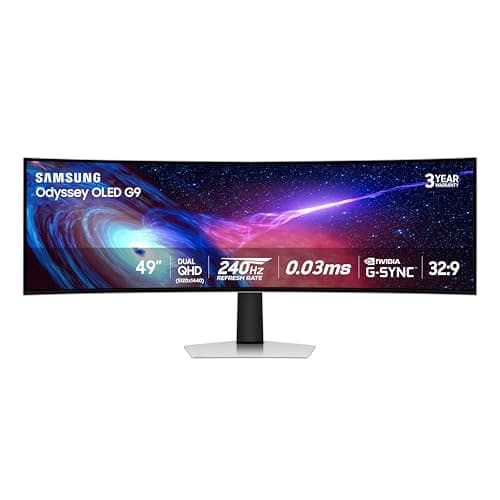 SAMSUNG 49" Odyssey QD-OLED (G93SC) Series Curved Gaming Monitor, 240Hz, 0.03ms,Dual QHD,DisplayHDR True Black 400,AMD FreeSync Premium Pro,Height Adjustable Stand,3 Year Warranty,LS49CG932SNXZA image