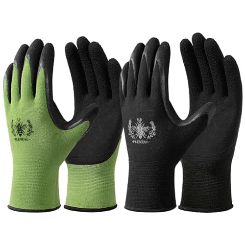 Pleneal Gardening Gloves for Women Men - 6 Pairs Breathable Garden Gloves with Grip, Latex Coated Outdoor Working Gloves for Lawn Yard, Medium Size Fits Most image