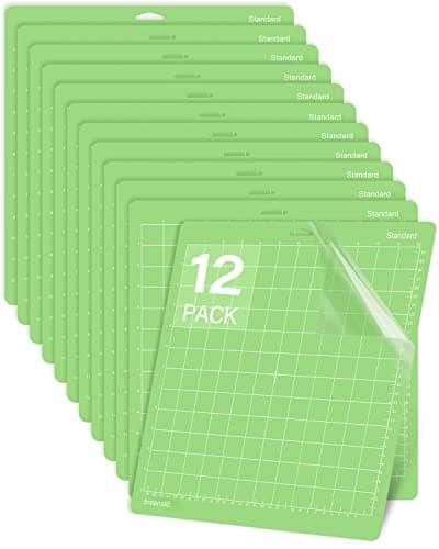 Gwybkq Cutting Mat for Cricut Maker 3/Maker/Explore 3/Air 2/Air/One 12 Pack 12x12 Cut Mats Replacement Accessories Adhesive Sticky Green Cricket Standard Card image