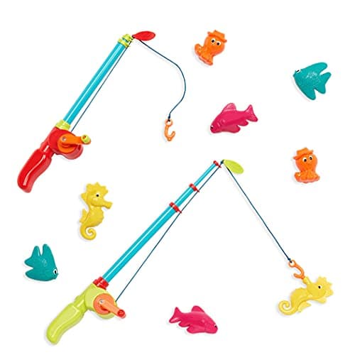 B. toys- Little Fisher's Kit- WaterPlay- Magnetic Fishing Play set for Kids- Fishing Game – 2 Fishing Rods & 8 Sea Animals – Water Toys for Bath, Pool- 3 years + image