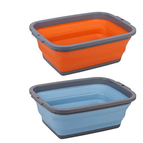2 Pack Collapsible Sink with 2.25 Gal / 8.5L Each, Foldable Dish Tub for Washing Dishes, Camping, Hiking and Home, Portable Washing Basin image