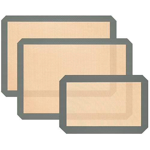 Silicone Baking Mat, 3 Pack Reusable Baking Mat, Non-Stick, Food Safe Silicone Mats for Baking image