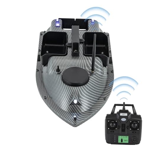 RC Fishing with GPS, 500M Remote Control Dual Motor Fish Finder, Cruise Control Fishing Bait Boat with LED Night Ligh, Bait Boat Auto Pilot and Auto Return (Gray) image