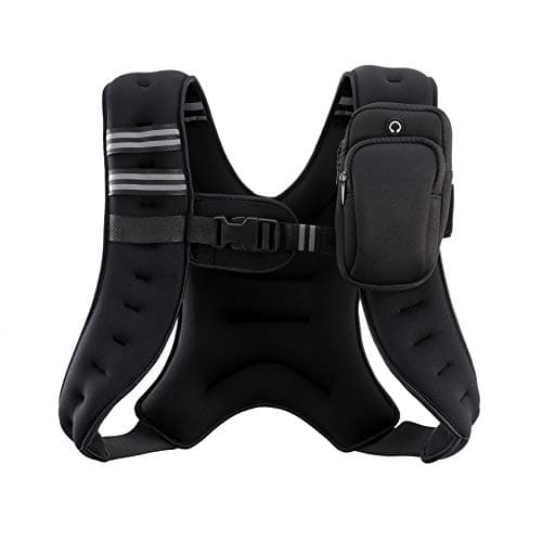 ZELUS Weighted Vest, 6lb/8lb/12lb/16lb/20lb/25lb/30lb Weight Vest with Reflective Stripe for Workout, Strength Training, Running, Fitness, Muscle Building, Weight Loss, Weightlifting, Black(8 lb) image