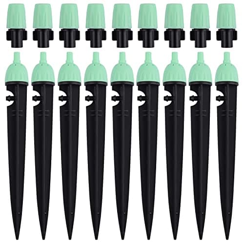 Kalolary 20pcs Adjustable 360 Micro Spray Drip Irrigation Kit with Double Watering Modes for Lawn, Garden & Potted Plants image