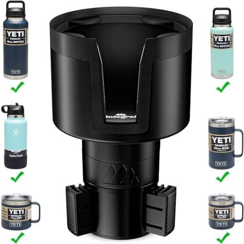 [Upgraded] Integral Ultimate Car Cup Holder Expander - Adjustable Base - Organizer & Expander for Vehicles - Compatible with Mugs, Yeti 14/24/36/46oz, Rambler, Hydro Flasks 32/40oz, 3.4"-4.0" Bottles image