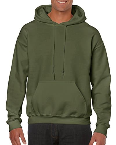 Gildan Men's Heavy Blend Fleece Hooded Sweatshirt G18500 (Large, Military Green) image