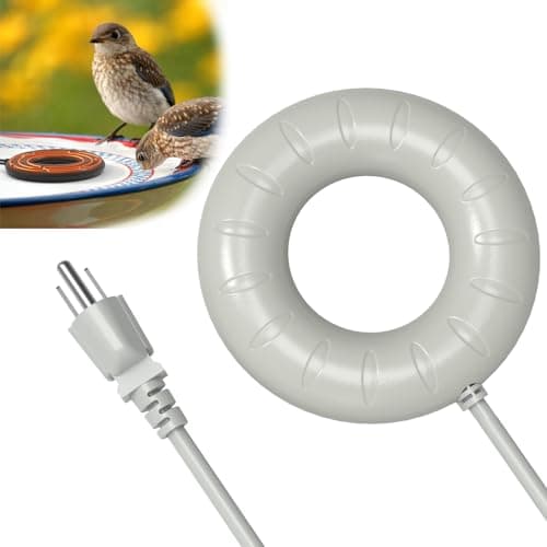 ikuchelife Bird Bath Heater for Outdoors in Winter, Pond De-icer 70W Birdbath Deicer Water Heater,Milky White Water Heater Thermostatically Controlled with Auto Shut Off Function for Garden Lawn image