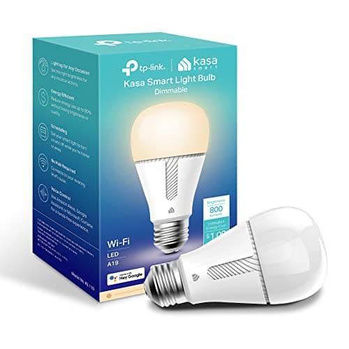 Kasa Smart Light Bulb KL110, LED Wi-Fi smart bulb works with Alexa and Google Home, A19 Dimmable, 2.4Ghz, No Hub Required, 800LM Soft White (2700K), 9W (60W Equivalent) image