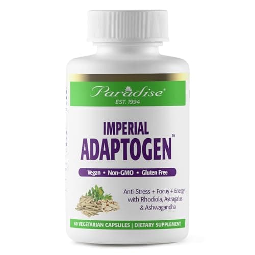 Paradise Herbs, Imperial Adaptogens, with Ashwagandha, Astragalus, Rhodiola, Proprietary Adaptogen Blend for Stress Support, Focus & Energy, 60 image