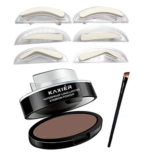 Moakxer Eyebrow Powder, Waterproof Eyebrow Stamp Powder Seal Perfect Nature Eye Brow Powder Tinting Coloring Kit Delicate Shape (301# Light Brown) image