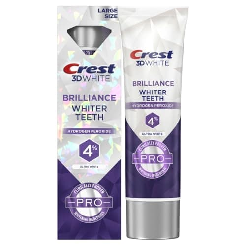 Crest 3D White Brilliance Pro Ultra White Teeth Whitening Toothpaste, 3.8 oz, Anticavity Fluoride Toothpaste, 4% Hydrogen Peroxide, Active Whitening Protection image