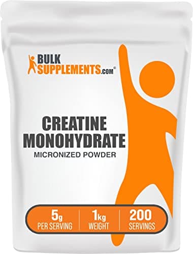 BulkSupplements.com Creatine Monohydrate Powder - Creatine Supplement, Micronized Creatine 1kg, Creatine Powder - Unflavored & Gluten Free, 5g (5000mg) per Servings, 1kg (2.2 lbs) (Pack of 1) image