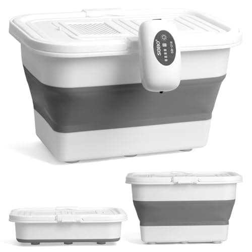 VEYWANE Live Bait or Fish Bucket with Aerator, 14 Quarts Multi-Function Collapsible Fishing Container Box image