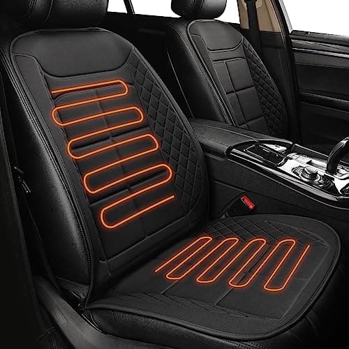 SriGM Car Seat Cushion Comfortable Seat Cover for Cars Trucks SUV Van, Full Back and Seat Cushion for Driver or Passenger Black 1 Pack image