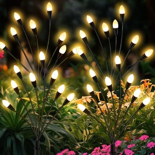 NIOWS 4 Pack Outdoor Solar Powered Garden Lights Waterproof, Outside Light for Patio Garden Yard Backyard image