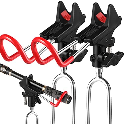 PLUSINNO Fishing Rod Holders for Bank Fishing - Upgraded Fishing Pole Holders for Ground, Beach, 360 Degree Adjustable Fishing Pole Stand Equipment, Gift for Men Father’s Day, Birthday Day image