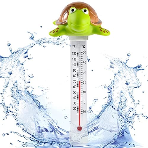 Floating Pool Thermometer, Large Display with String Easy to Read, Shatter Resistant, for Outdoor & Indoor Swimming Pools, Spas, Hot Tubs & Aquariums (Turtle) image