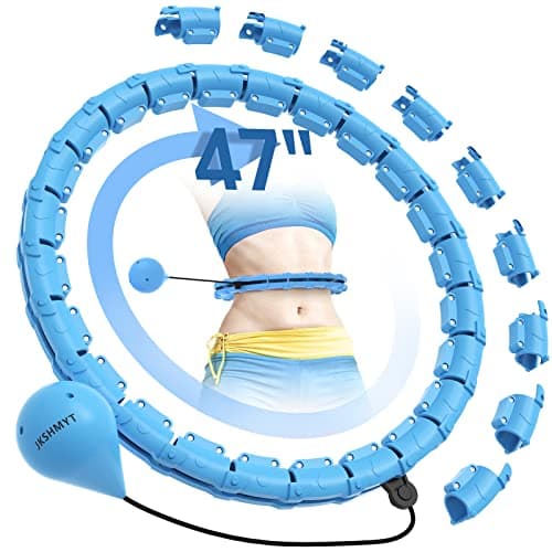 JKSHMYT Weighted Hula Circle Hoops for Adults Weight Loss, Infinity Fitness Hoop Plus Size 47 Inch, 24 Detachable Links, Exercise Hoop Suitable for Women and Beginner image
