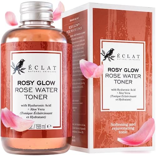 Eclat Skincare Rose Water Toner – Hydrating Toner for Face - Rosewater with Hyaluronic Acid & Aloe Vera - Alcohol Free & Skin Soothing Formula - Rejuvenating & Calming Facial Skin Care image