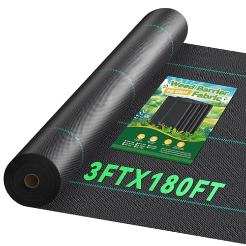 Domusensus 3ftx180ft Landscape Fabric, Weed Barrier Fabric Heavy Duty image