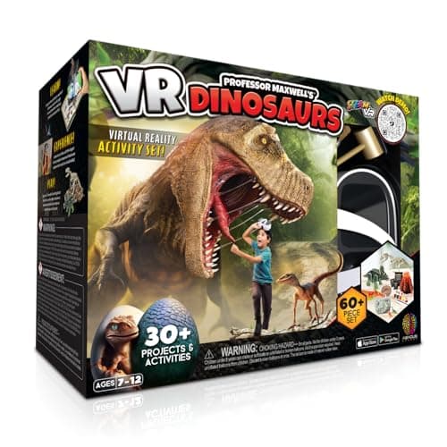 Professor Maxwell's VR Dinosaurs - Virtual Reality Kids Science Kit, Book and Interactive STEM Learning Activity Set (New Edition) - for Ages 7 and Up image