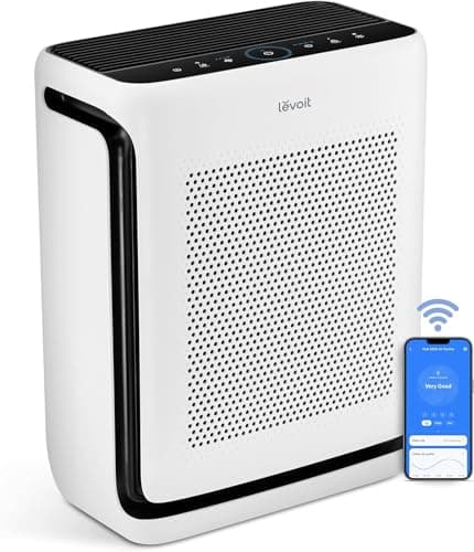 LEVOIT Air Purifiers for Home Large Room Up to 1800 Ft² in 1 Hr with Washable Pre-Filter, Air Quality Monitor, Smart WiFi, HEPA Sleep Mode for Allergies, Pet Hair in Bedroom, Vital 200S-P, White image