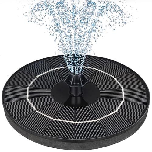Mademax Upgraded Solar Fountain with 4 Easy Install Nozzle and Fixer, Solar Powered Fountain Pump for Bird Bath, Garden, Pond, Pool, Fish Tank, Outdoor image
