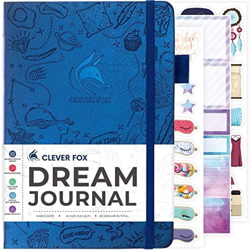 Clever Fox Dream Journal – Guided Dream Diary for Women, Men & Kids – Hardcover Dream Notebook – Log Book for Dream Journaling (Mystic Blue) image