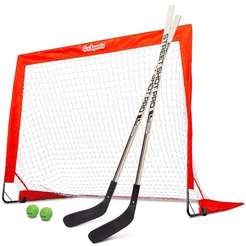 GoSports Hockey Street Set - Includes Pop-Up Goal and 2 Hockey Sticks with 2 Balls image