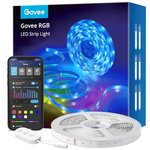 Govee Smart LED Strip Lights, 16.4ft WiFi LED Strip Lighting Work with Alexa and Google Assistant, 16 Million Colors with App Control and Music Sync LED Lights for Bedroom, Home Decor image
