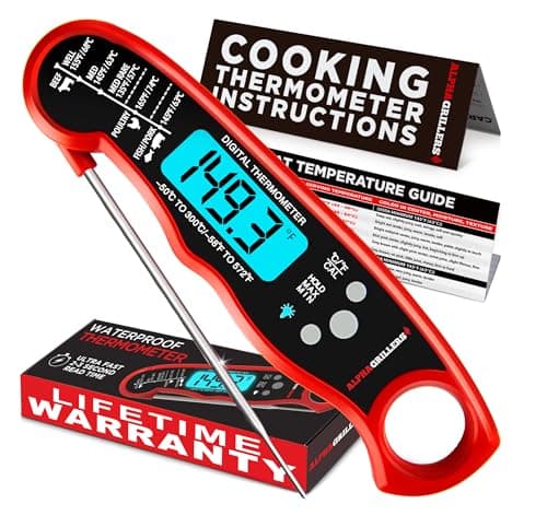 Alpha Grillers Meat Thermometer Digital - Instant Read Food Thermometer for Cooking Grilling Air Fryer Griddle Probe Kitchen Gadgets Essentials BBQ Accessories Grill Gifts for Men Him Dad Fathers Day image