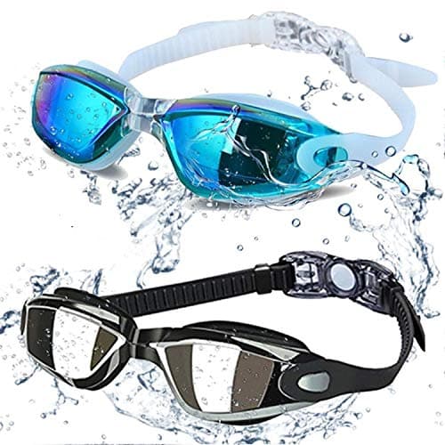 ALLPAIPAI Swim Goggles - Swimming Goggles,Pack of 2 Professional Anti Fog No Leaking UV Protection Wide View Swim Goggles for Women Men Adult Youth Kids image
