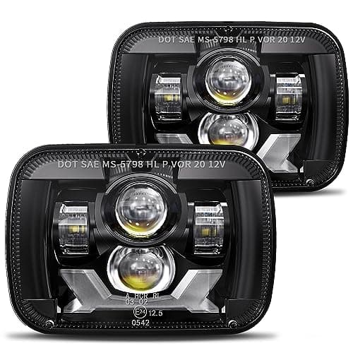 HWSTAR 2022 180W 1000% Bright H6054 5x7 7x6 Led Headlights Compatible with Jeep Cherokee XJ Wrangler YJ [DOT][Anti-glare][DRL Turn Signal][Hi/Low Sealed Beam] Ford Chevy GMC Toyota Nissan Dodge etc image
