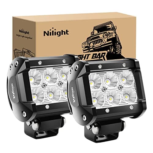 Nilight Led Pods 2Pcs 18W 1260LM Flood Led Off Road Lights Super Bright Driving Fog Boat Lights Led Work Light Bar for Trucks Pickup Golf Cart SUV ATV UTV 4x4 Van Camper image